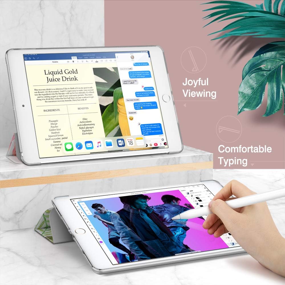 Dadanism iPad 9th/8th/7th Generation Case iPad 10.2 Inch (2021/2020/2019Model) Case for Girls, [Flexible TPU Translucent Frosted Back] Smart Stand Protective Cover for iPad 10.2, Blooming Bouquet