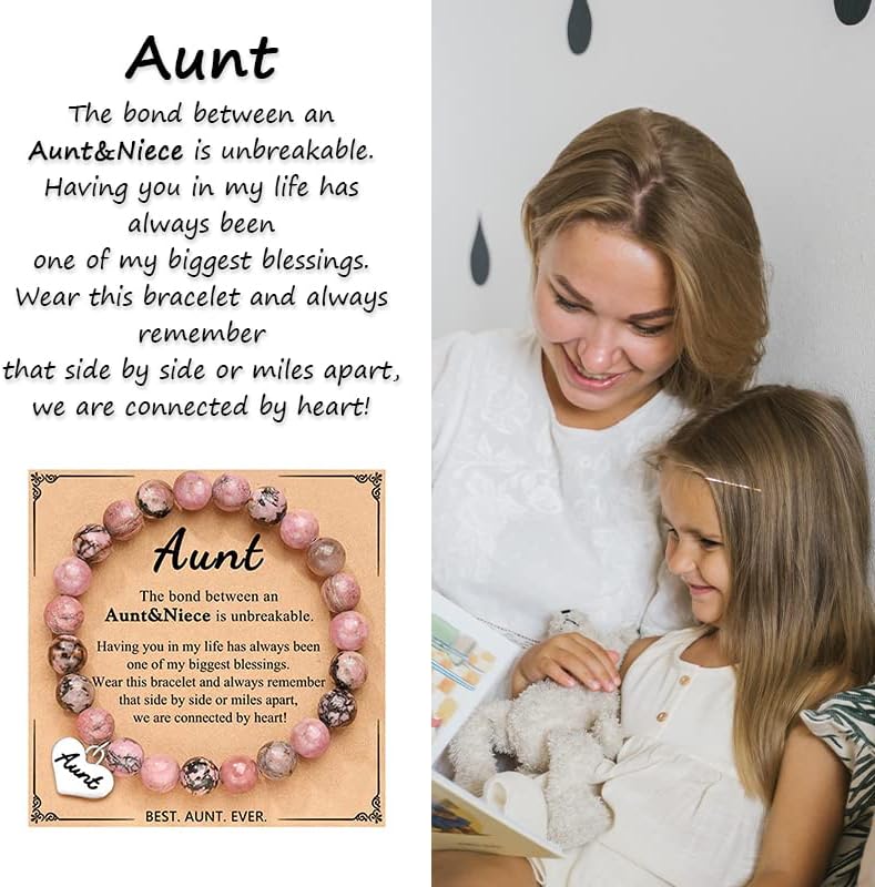 Kilener Auntie Gifts Bracelet from Niece - Mothers Day & Birthday Gift for Aunt - Beaded Bracelet for Women - Image 6