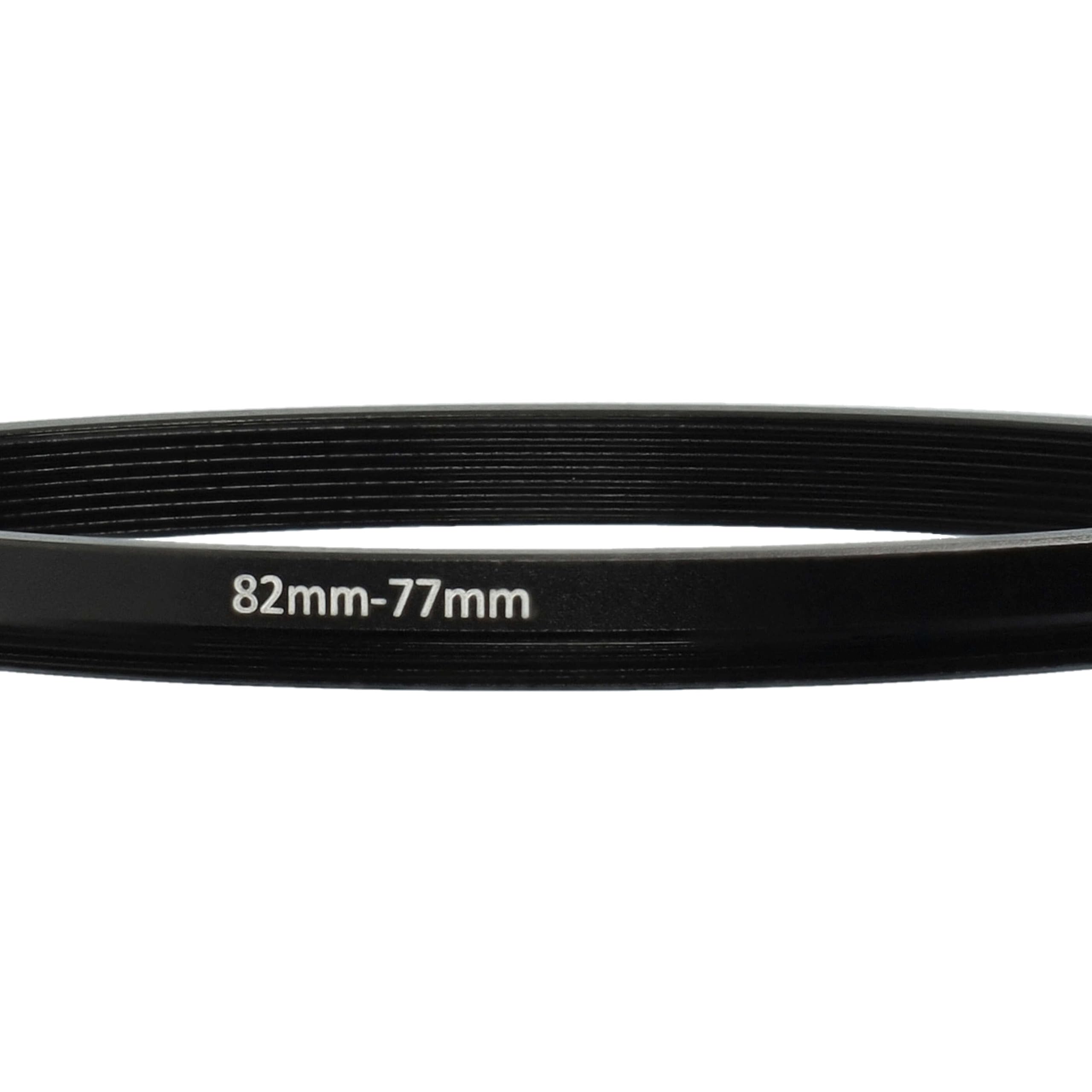vhbw Step Down Adapter Ring Adapter filtra 82mm-77mm czarny pasujący do aparatu Agfa, Agfaphoto, Canon, Casio, Fujifilm, Kodak, Minolta, Nikon, Olympus