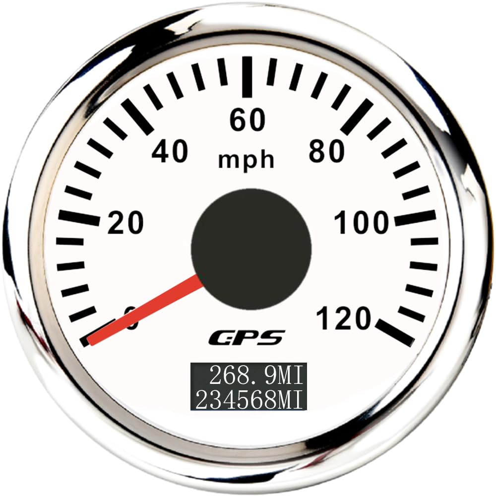 ELING 52mm GPS Speedometer 0-120 MPH Speedometer with 7 Colors Backlight for Vans RV Sailboat