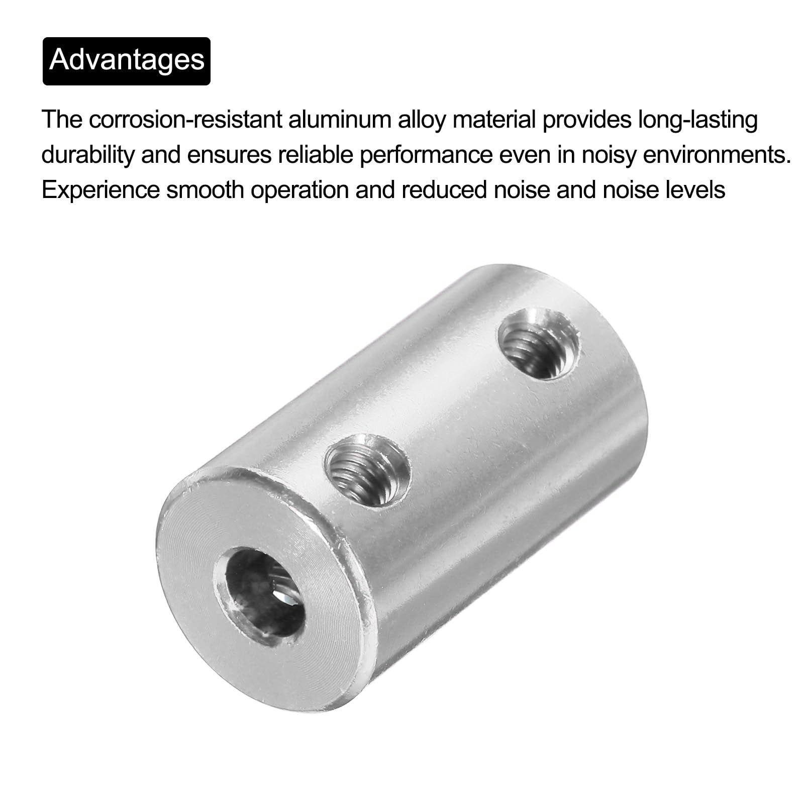 QUARKZMAN Wellenkupplung 4.9mm bis 5mm Bohrungsstarrkupplung L25mm x D14mm Aluminiumlegierung Verbinder Silber 8 Stück, mit 8 Stück Kupplung, 1 Stück Schraubenschlüssel, 64 Stück Schrauben