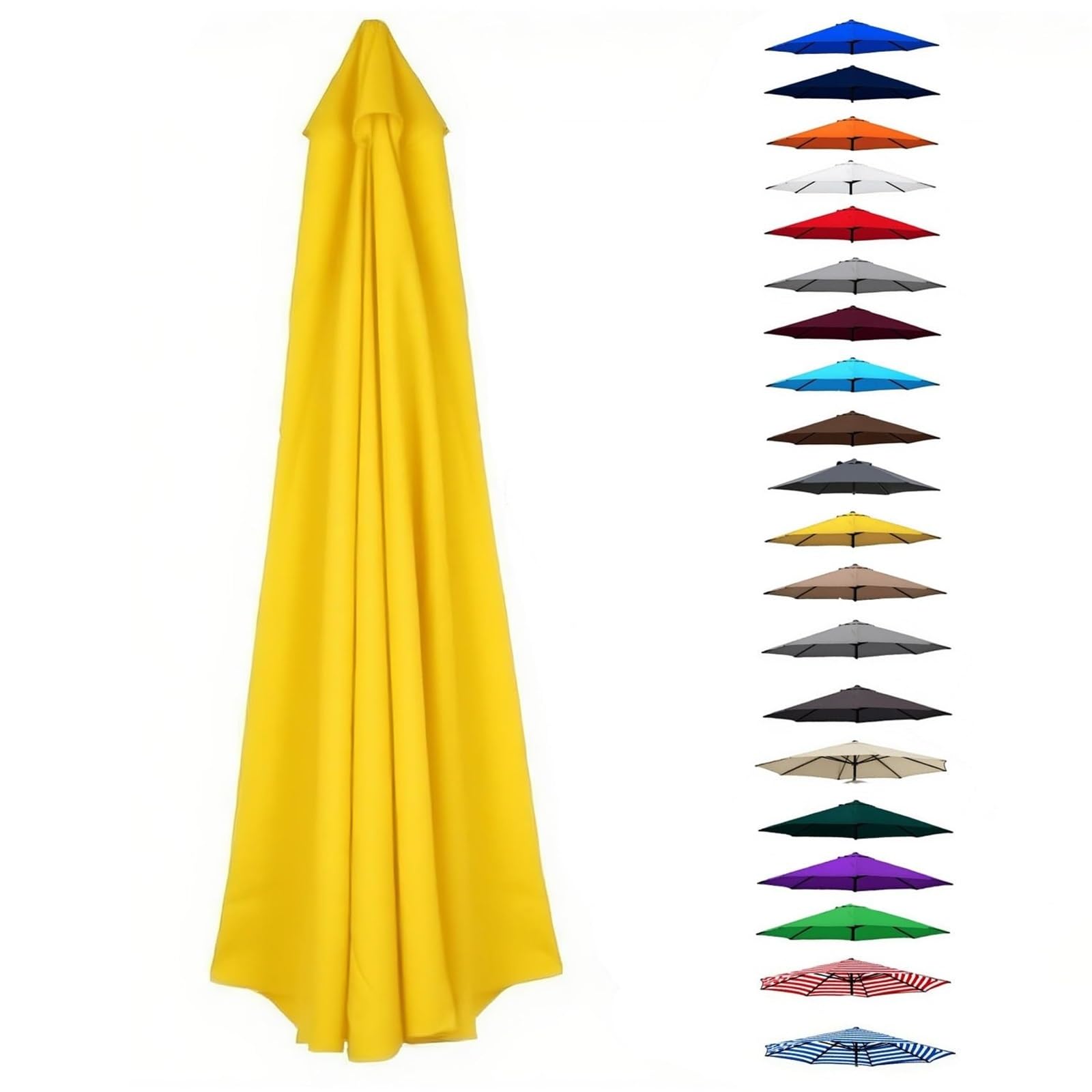 UV30+ Waterproof Garden Parasol Umbrella 2.0-4.0M – Outdoor Sun Shade Canopy For Patio Beach Pool Lawn & Deck – 6/8 Rib Design(Yellow,(8Rib) 2.0m/6.5ft) — image 1