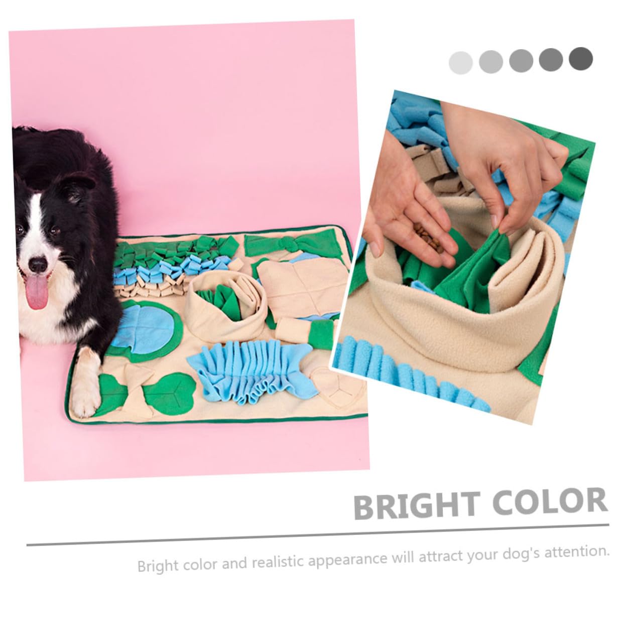 Mobestech Futtermatte mit Kreativem Design aus Polar Fleece zur Energieverbrauch und Geruchssinn Übung als Trainingszubehör für Haustiere für Hunde und Katzen