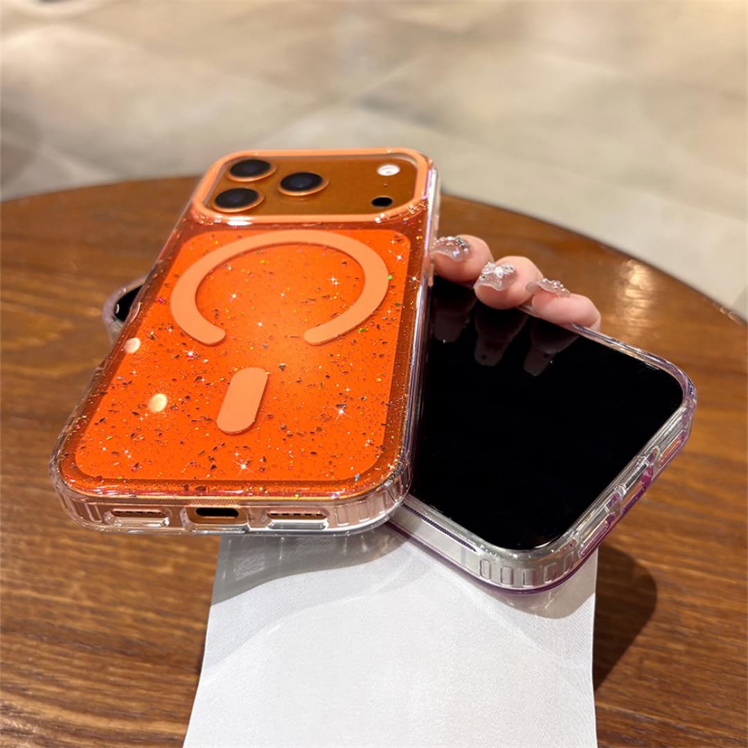 Custodia protettiva antiurto con effetto gel per iPhone 14, con ricarica wireless magnetica (rosa)