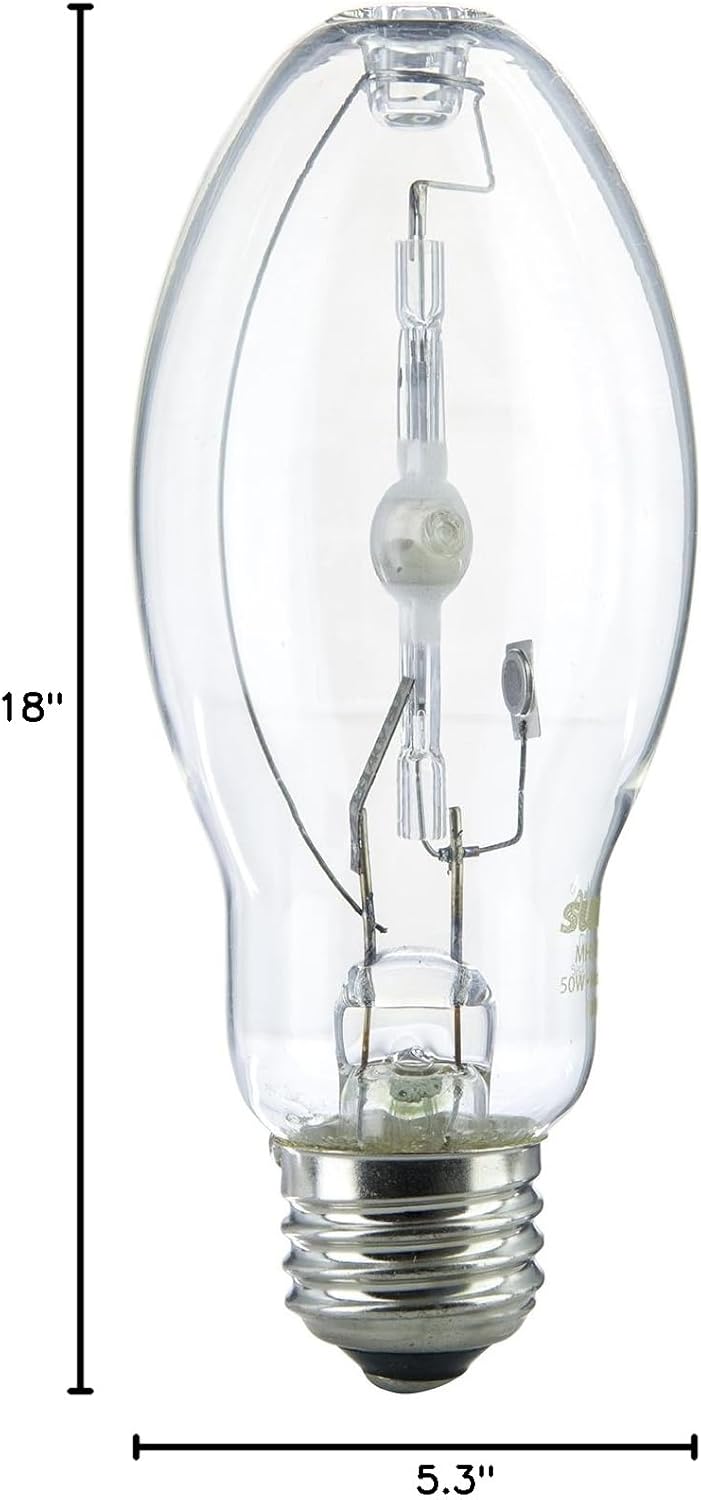 Sunlite ED17 Metal Halide Lamp with dimensions 5.3 inches height