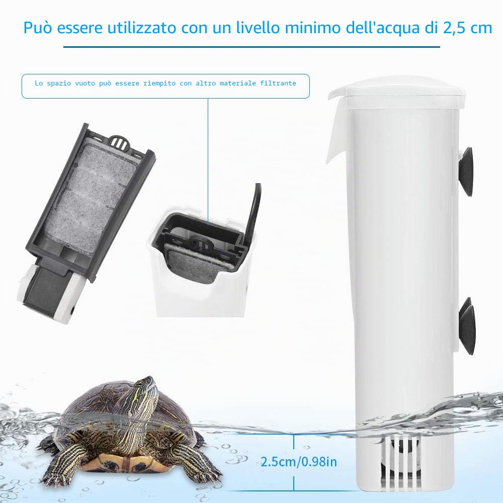 Filtro interno silenzioso per acquario Filtro interno per tartaruga a cascata 3W Filtrazione per pompa pulita a basso livello per acquario di piccole dimensioni