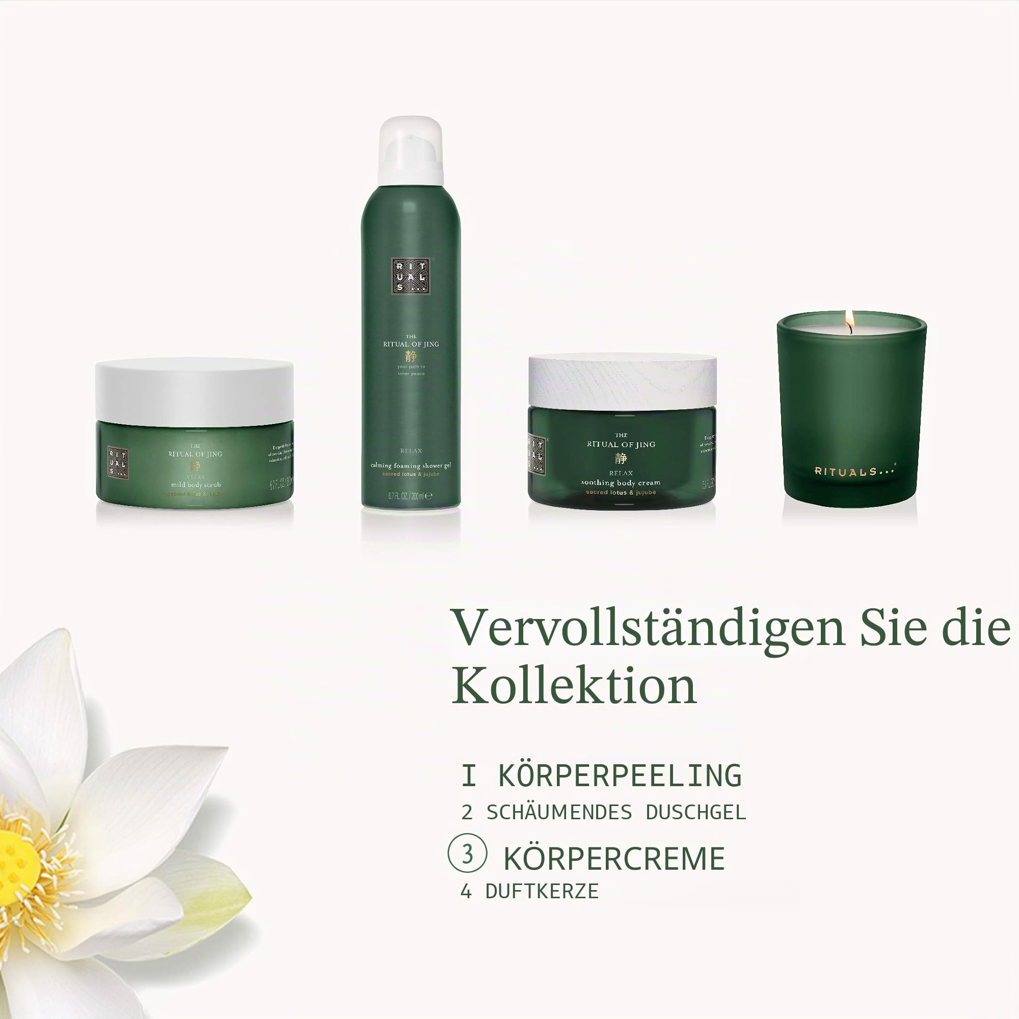 RITUALS Körpercreme Nachfüllset von The Ritual of Jing, 440 ml – Mit Heiligem Lotus & Jujube – Entspannende & Beruhigende Eigenschaften