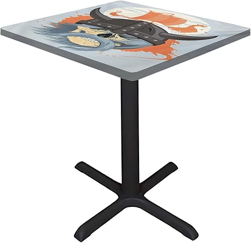 Miniatura 9 de Mantel de dibujos animados con bordes elásticos, lavable a prueba de derrames, se adapta a mesas de 52 x 52 pulgadas, para restaurantes, picnic,