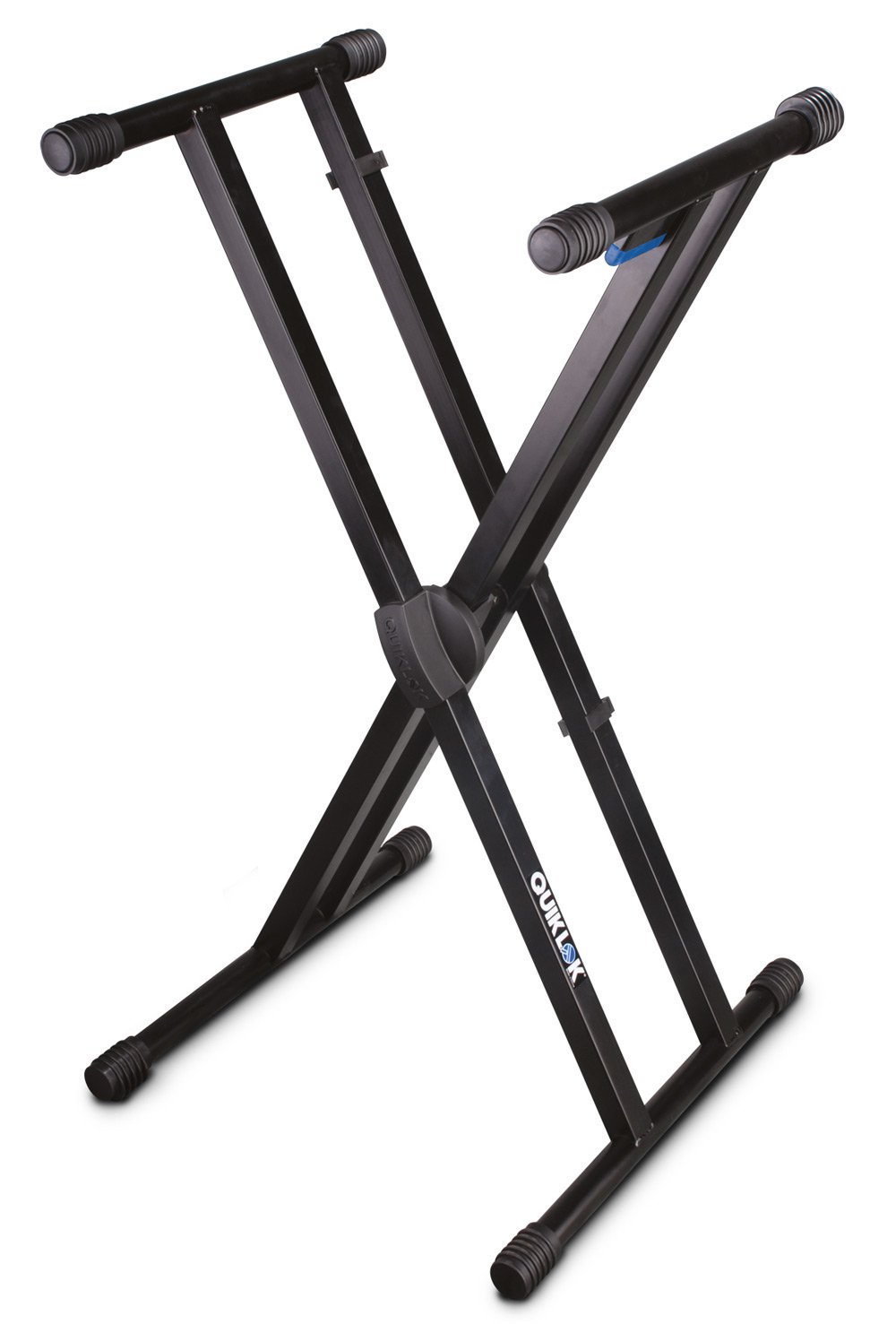 QUIK LOK - T/550 SUPPORTO A X PER TASTIERA A DOPPIO TELAIO, 5 Sicure Posizioni in Altezza, Meccanismo Coperto, Sistema di Apertura/Chiusura TRIGGER LOK, Colore Nero