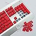 Bossi 104 Backlit Keycaps PBT Doubleshot Keycaps for Cherry MX and Gaming Mechanical Keyboard Replace Keycaps with Key Puller - Red