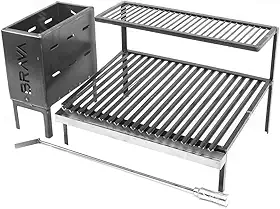 Kit Parrilla Grelha Argentina e Firebox para Alvenaria 80cm