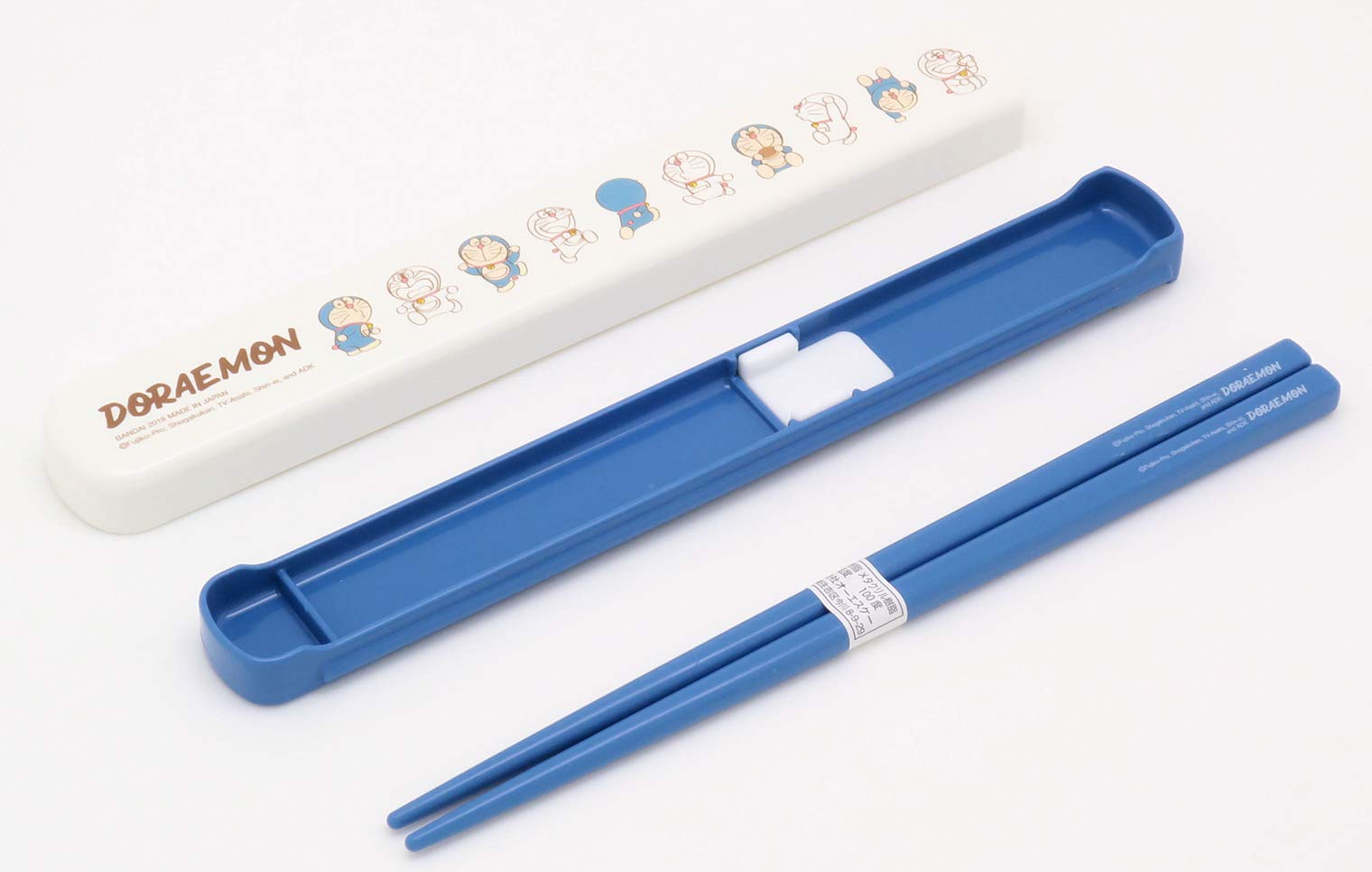 OSK Doraemon Baguettes en plastique 19,5 cm avec boîte de transport et système anti-bruit HS-16 du Japon