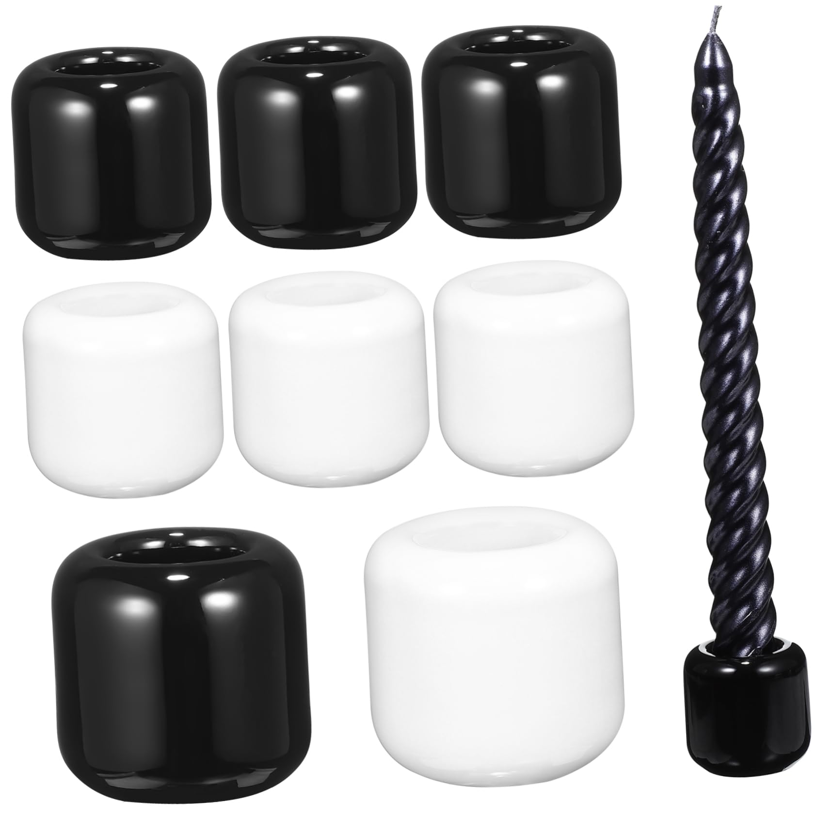 Luxshiny 4sets Ceramic Candle Holders Elegant Chime Candle Holders for Rituals Banquets Home Decor Stable Design Minimalist Style Versatile Use 8pcs*4