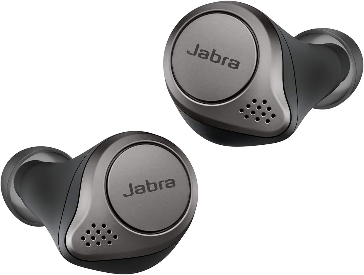 Jabra Elite 75t Earbuds – Active Noise Cancelling Bluetooth Headphones with Long Battery Life for True Wireless Calls and Music – Titanium Black