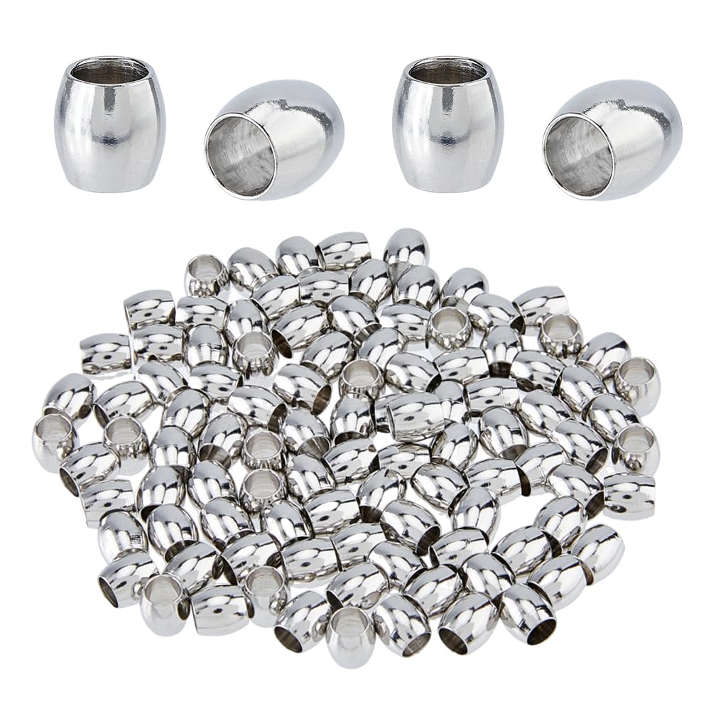 Perles d'espacement acier inoxydable 6x6mm DICOSMETIC trou 4mm lot 100