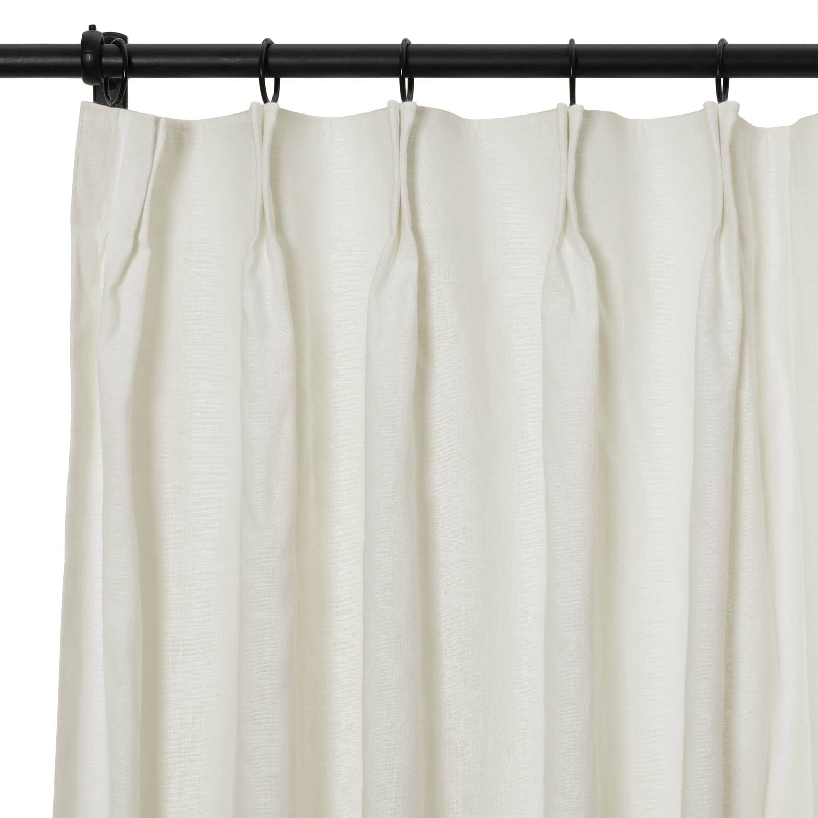 Heavyweight naturalne lniane bawełniane plisowane zasłony na drążek poprzeczny, 304 cm szer. x 240 cm dł., filtrowanie światła, idealne do drzwi sypialni i patio, elegancka dekoracja okienna, 1 panel
