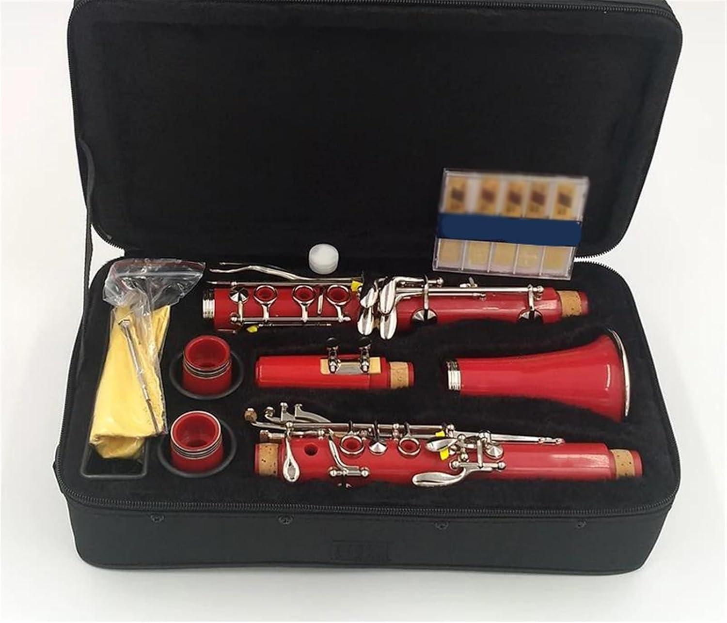 Clarinet Musical Instruments Bb Clarinet 17 Copper Nickel Keys ABS Body Nickel Plated Surface Material Clarinet Professional Clarinet(Pink)