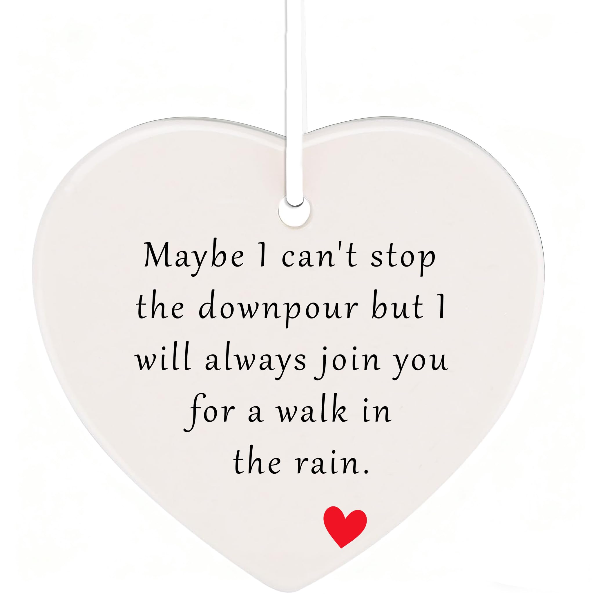 Tovii Women's Friends 02 Cheer Up Inspiring Gift For "Maybe I Can't Stop The Downpour" Hanging Ceramic Ornament, Supports Through Tough Times & Maintains Friendship, Perfect Friendship Gift For Sister