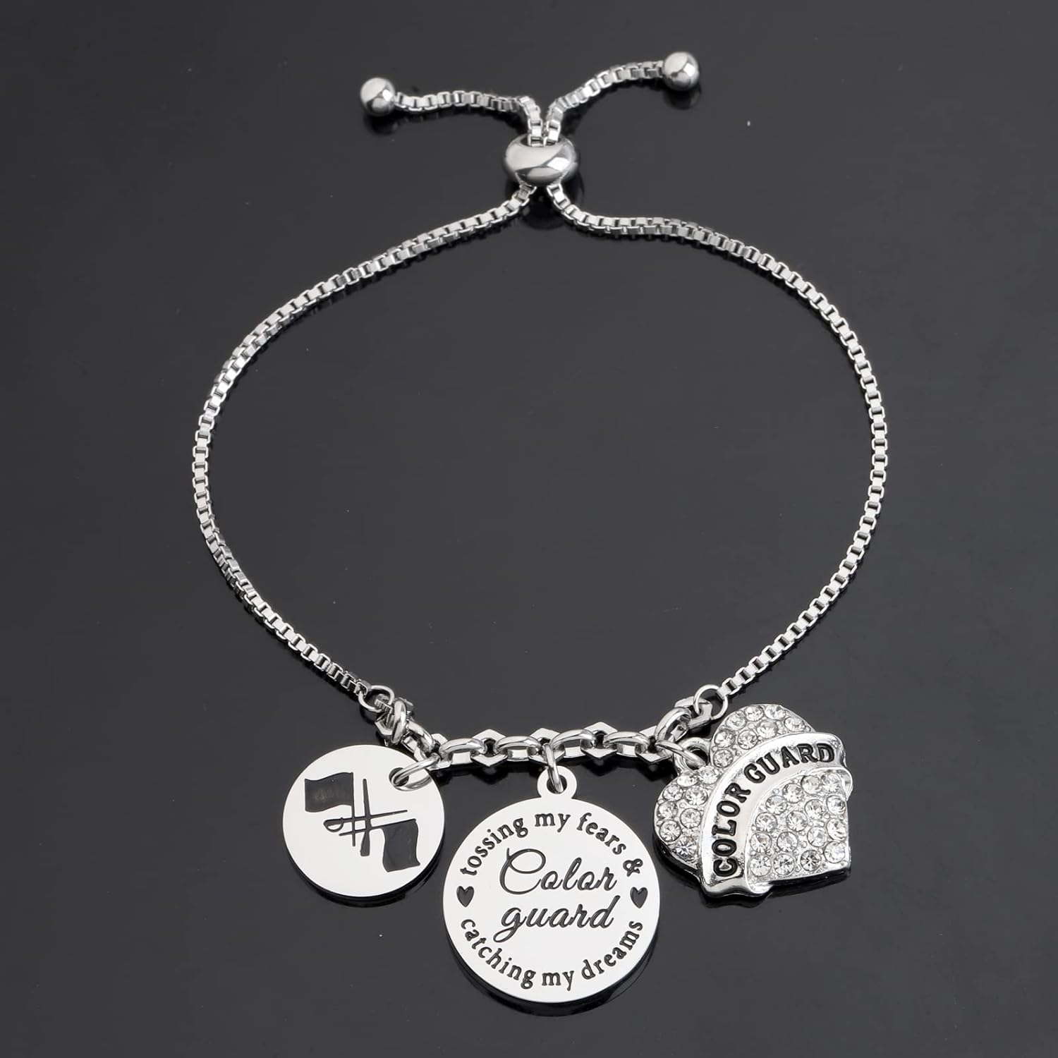 TIIMG Inspirational Color Guard Gift Tossing My Fears & Catching My Dreams Colorguard Girls Gift Tossing Spinning Flag Costume - Image 4