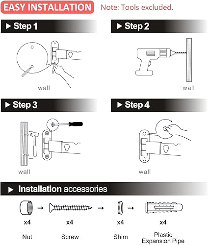 Miniatura 6 de Perchero de pared con brazo oscilante con 6 agujeros, paquete de 2, estante plegable para secadora de lavandería, colgador de aluminio resistente