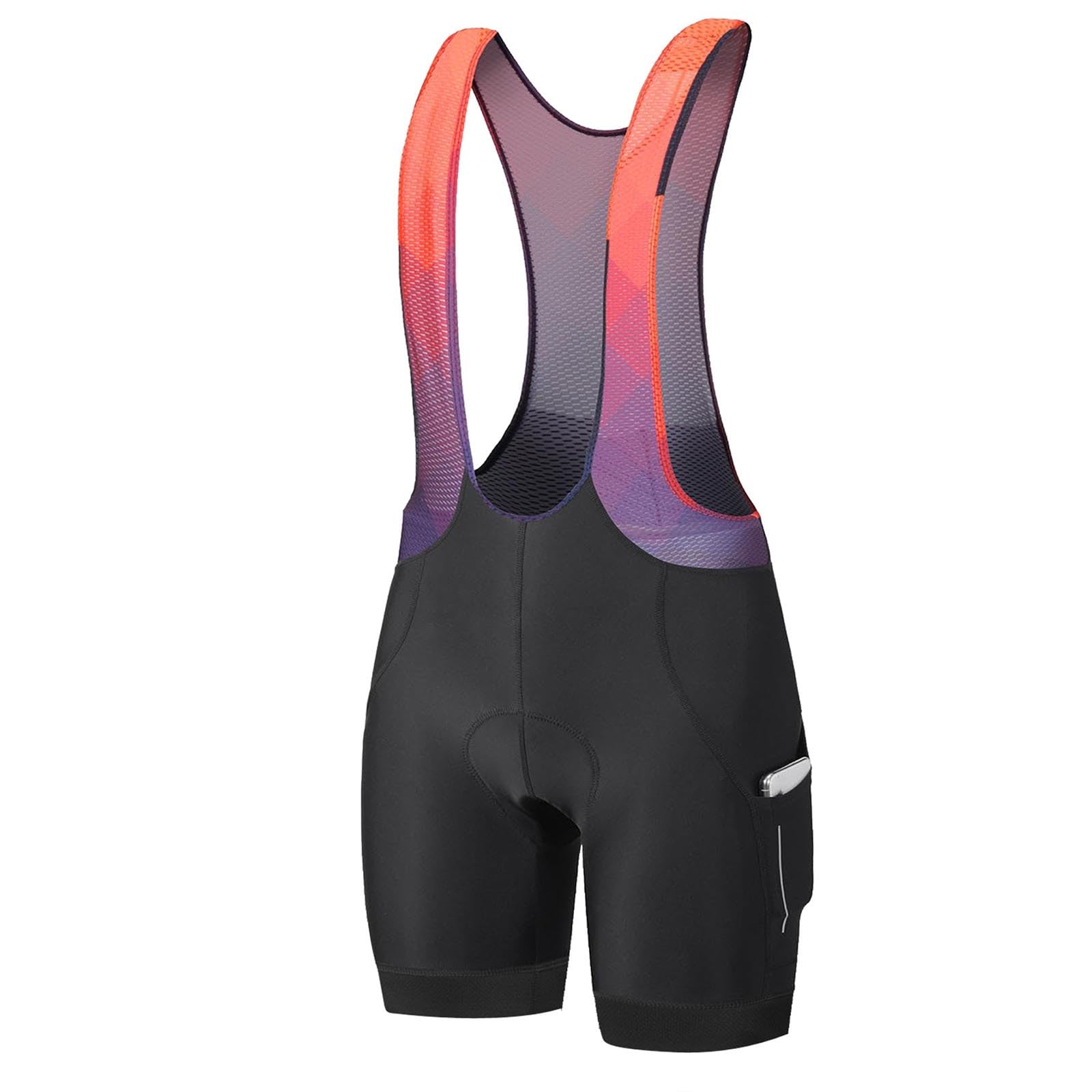 Pantaloncini da ciclismo da uomo con bretelle e imbottitura in gel 5D, pantaloncini da ciclismo traspiranti ad asciugatura rapida, con 3 tasche e strisce riflettenti; calzamaglia da ciclismo su strada