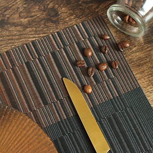 HeloHo-Brown-Black-Placemats-Set-of-4-Washable-Place-Mats-Vinyl-Woven-Table-Mats-Wipeable-Placemat-for-Kitchen-Dining-Table-Decoration-Indoor-Outdoor HeloHo Brown Black Placemats Set of 4 Washable Place Mats Vinyl Woven Table Mats Wipeable Placemat for Kitchen Dining Table Decoration Indoor Outdoor