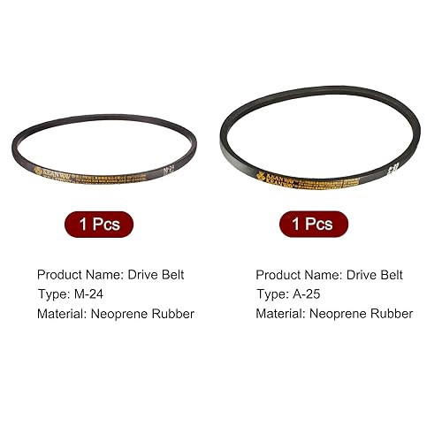 Miniatura 3 de uxcell M-24 A-25 Drive V-Belt 24" 25" Longitud de paso Industrial Power Rubber Transmisión Belt 2pcs