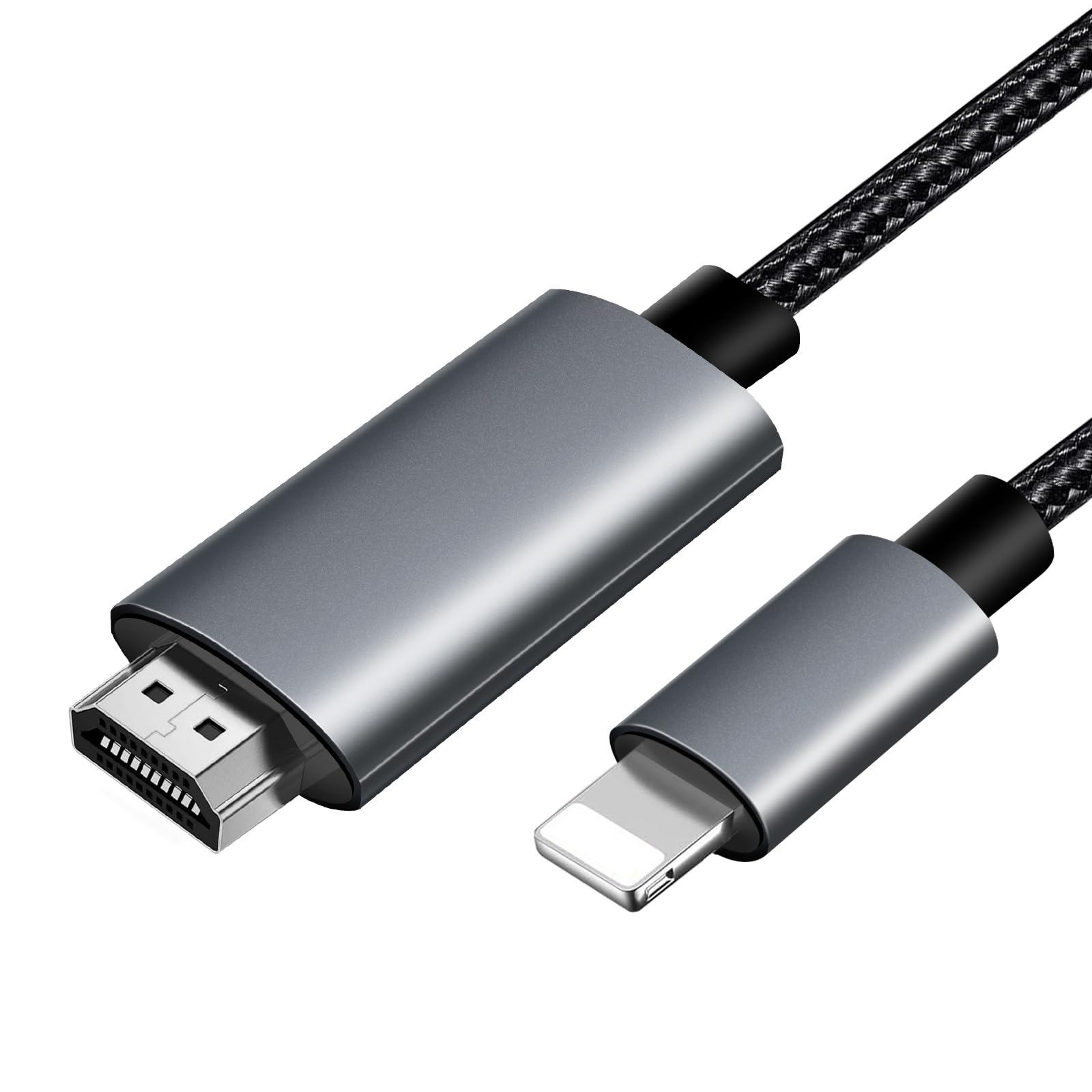 LUIRSAY Cavo HDMI per Phone, [MFi Certificato] Cavo HDMI 1080P@60Hz, HDTV per trasferimento Phone su TV Compatibile con TV (2M)