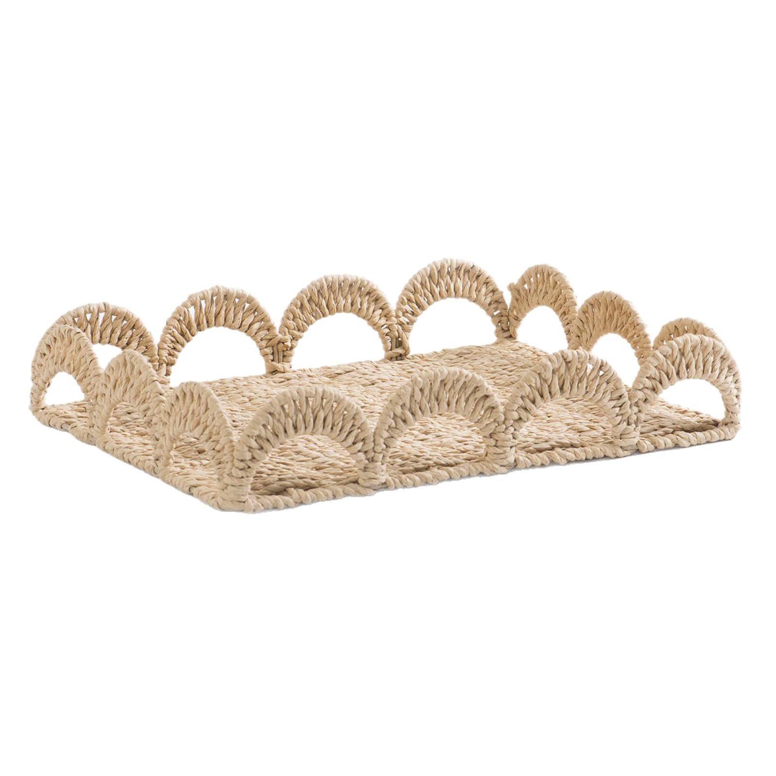 Natural Fiber Desktop Tray Organiser Handcrafted Rattan Basket Sturdy Structure Practical Decorative Storage Solution Portable Rattan Desktop Storage Solution