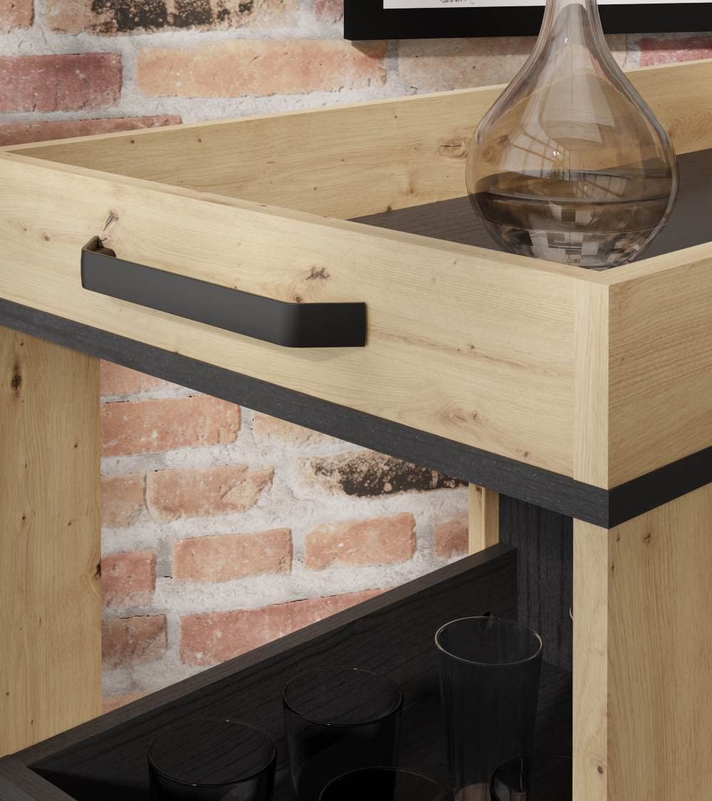 Home Heavenly® - Mueble Bar RONY. Carrito Auxiliar con Ruedas. 78x88x42 cm. Carrito de Bebidas Cocina Comedor.