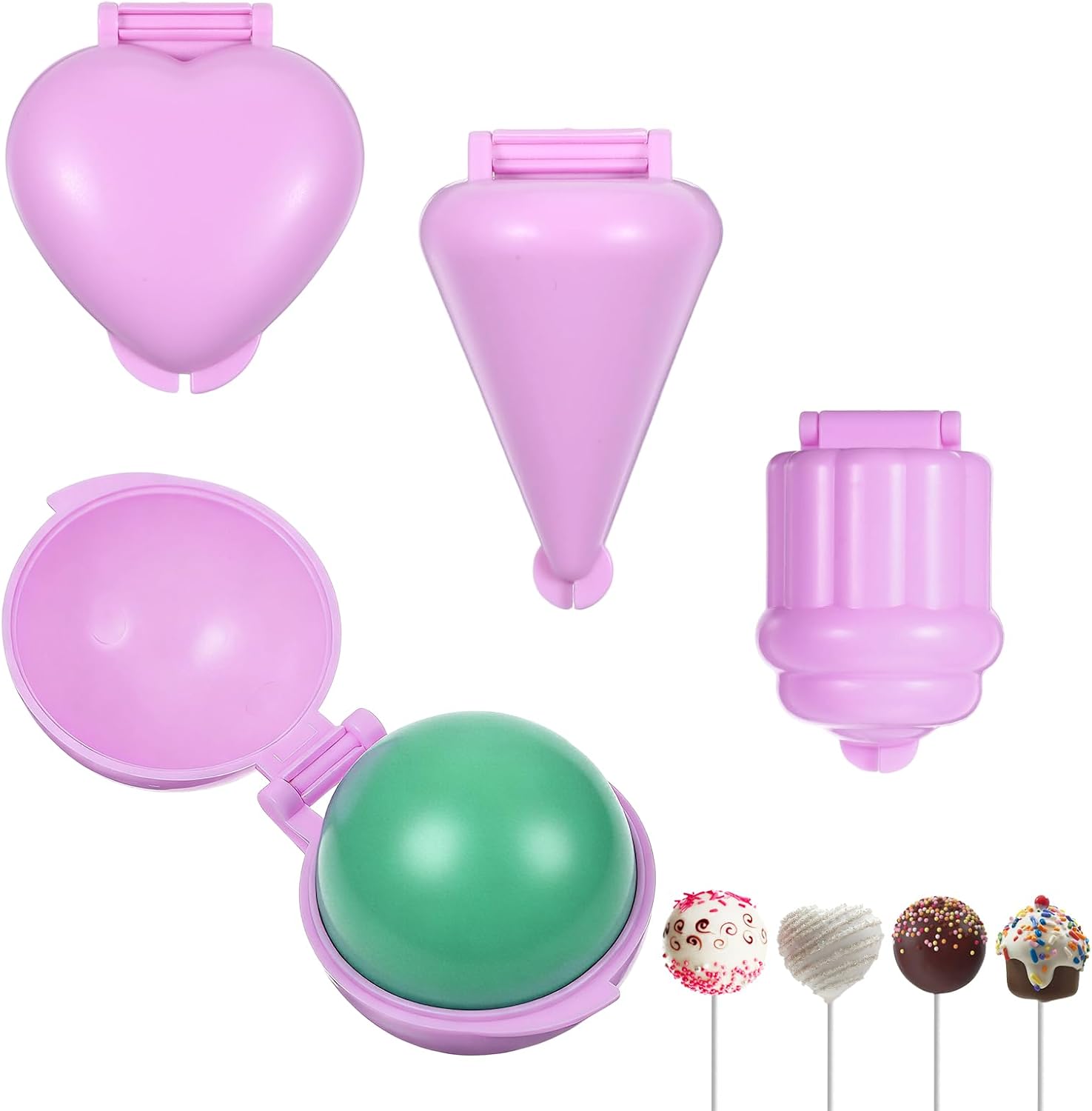 4 Pcs Cake Pop Mold Shapes, 3D Printed Round Cupcake Cakepop Molds