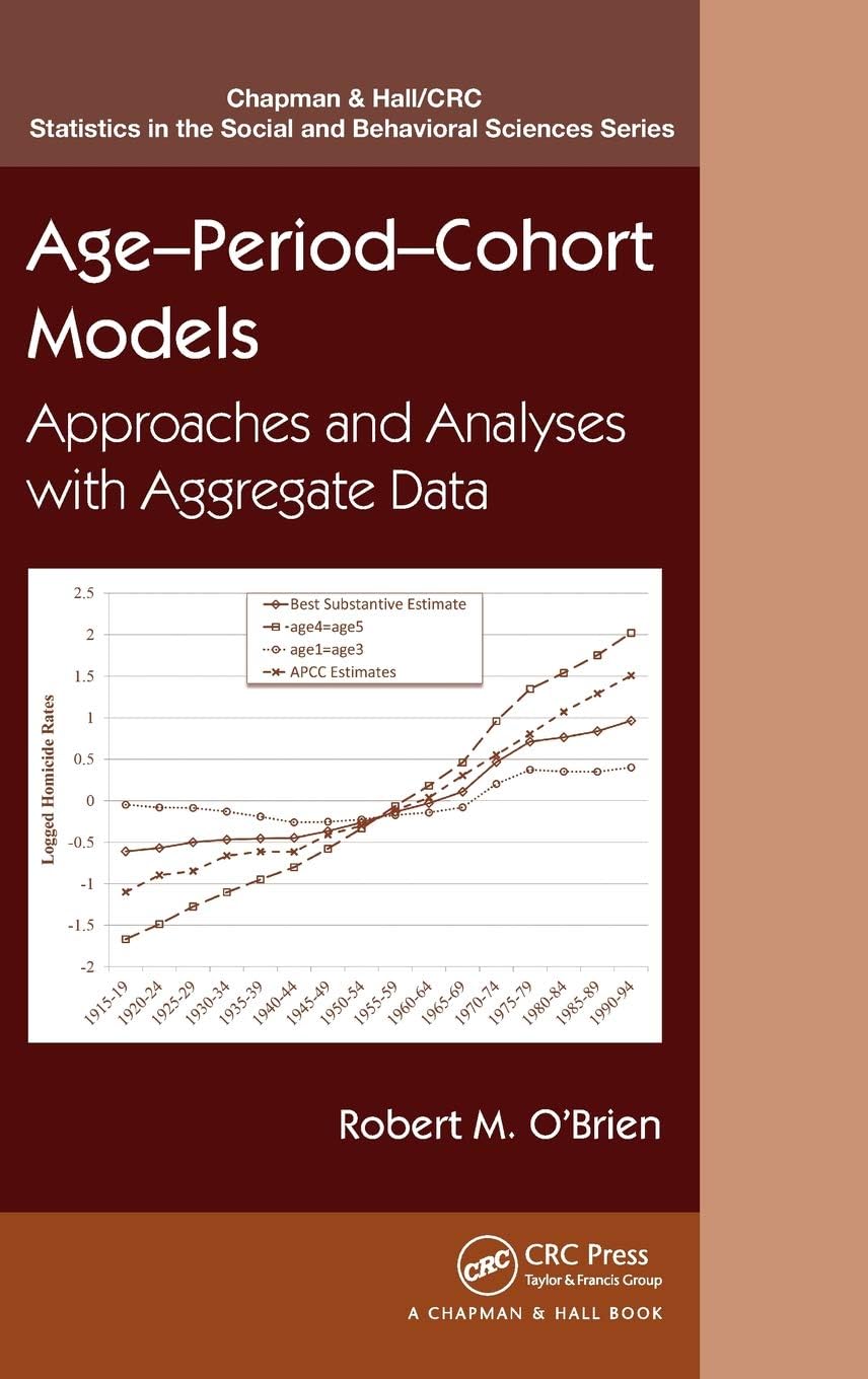 Age-Period-Cohort Models: Approaches and Analyses with Aggregate Data (Chapman & Hall/CRC Statistics in the Social and Behavioral Sciences)
