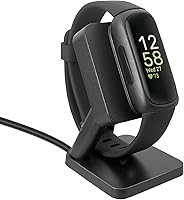 Vista 6 de RUKUHOT Base de carga magnética compatible con Fitbit Inspire 3 Health & Fitness Tracker, estación de carga para mesita de noche con cable de carga