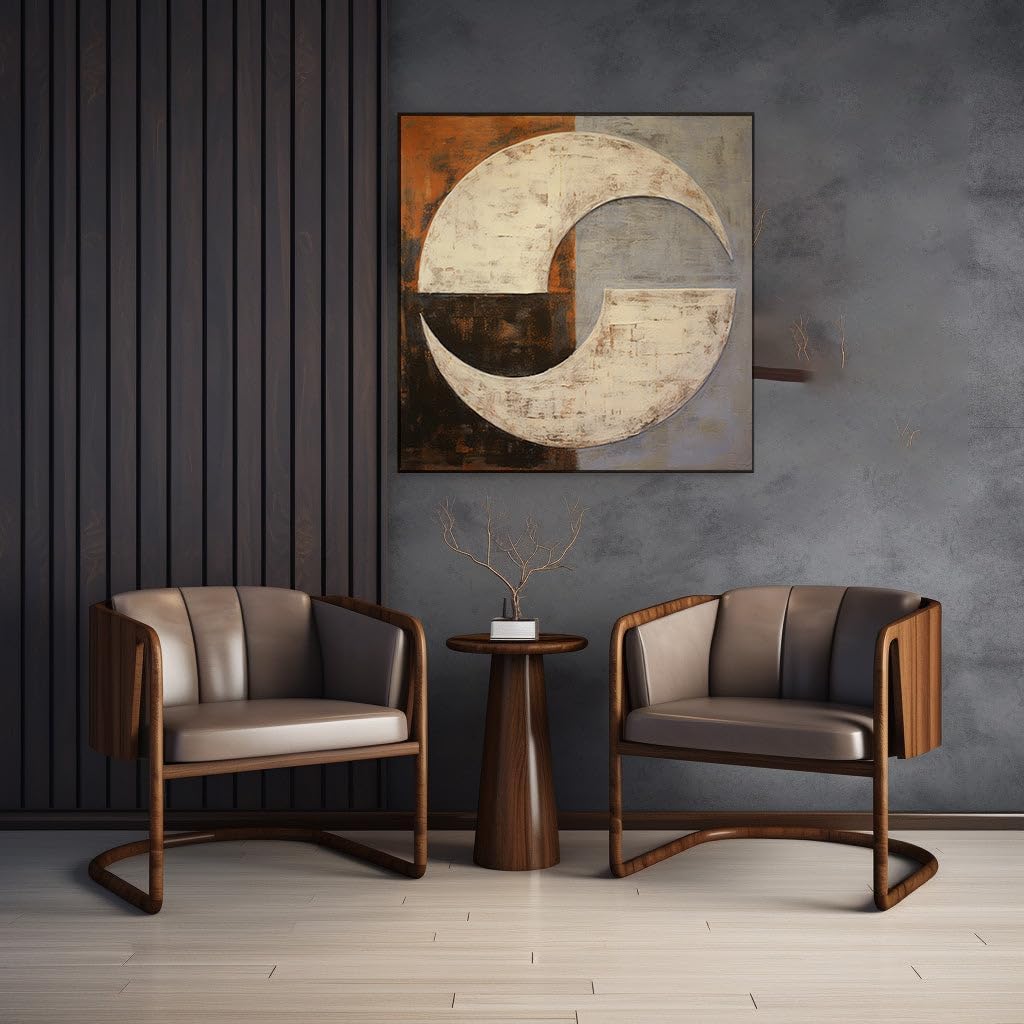 Canvas for Living room. Crescent Dreams: An Artful Depiction of Night's Mysterious Charm, 27 x 18 inch Canvas Wall Art - Contemporary Masterpieces - Inspirational Office Decor