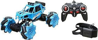 سيارة بهلوانية كراولر لتسلق الصخور بمستشعر الايماءات وريموت كنترول للاطفال من كان شينج تويز CX-60 - ازرق 