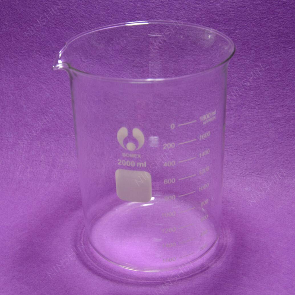 2000mL Glass Beaker,2L Low Form,with Spout Mouth,Borosilicate3.3 Glassware