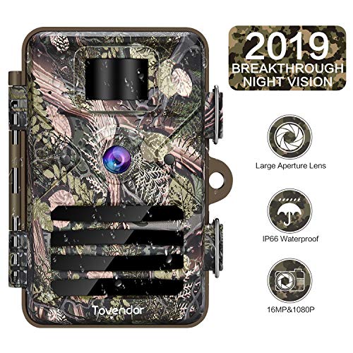 Tovendor Hunting Trail Camera, 16MP Motion Activated Game Camera Outdoor Wildlife Monitor IP66