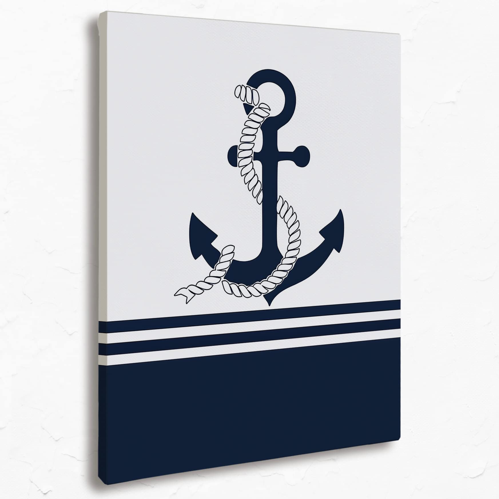 Amazon.com: Boat Anchor Wall Art Canvas,11x14 inch Navy Blue And