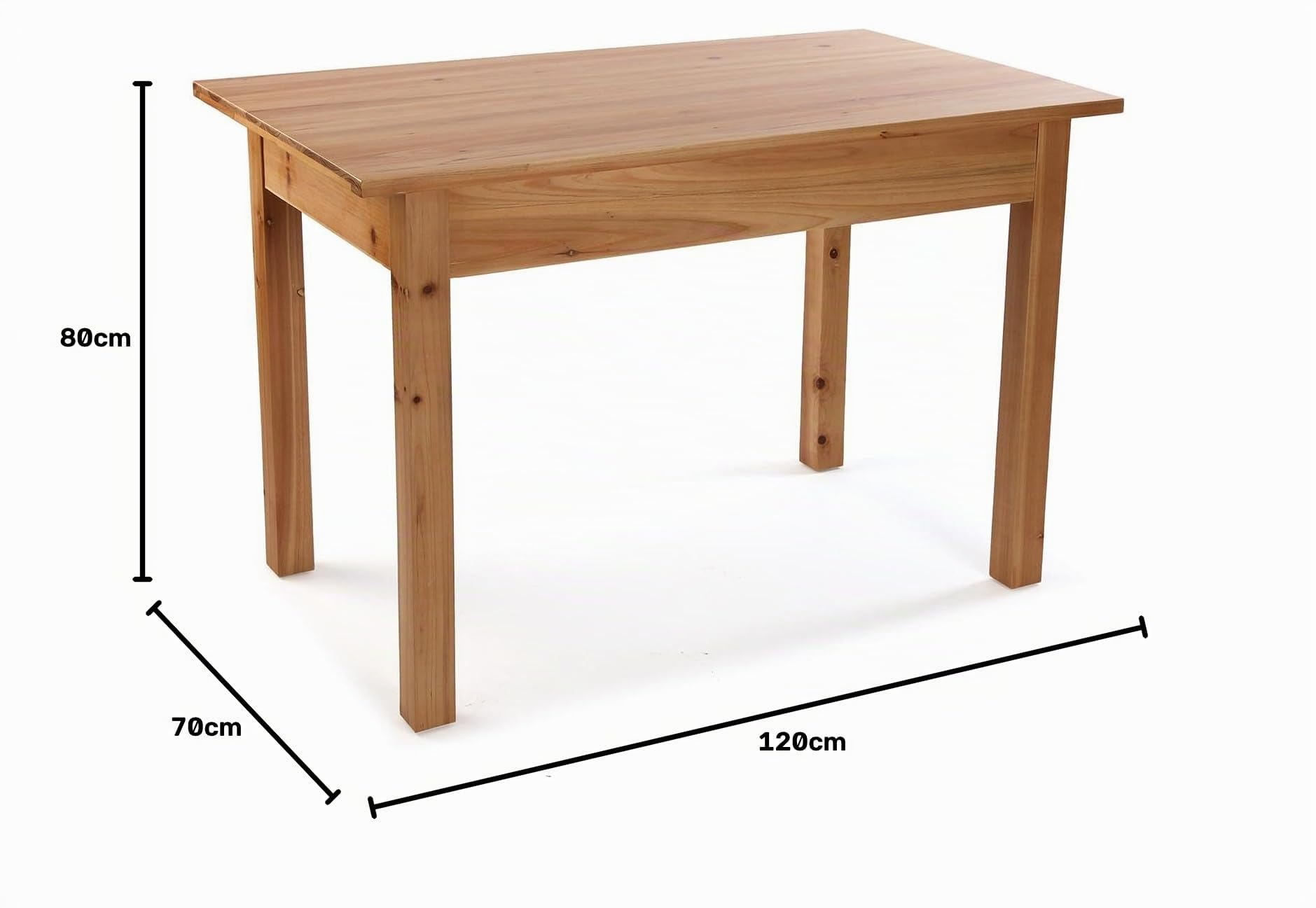 Versa Mesa de Comedor Sparrow de Estilo Rústico, Medidas (Al x L x An) 80 x 70 x 120 cm, Color Marrón