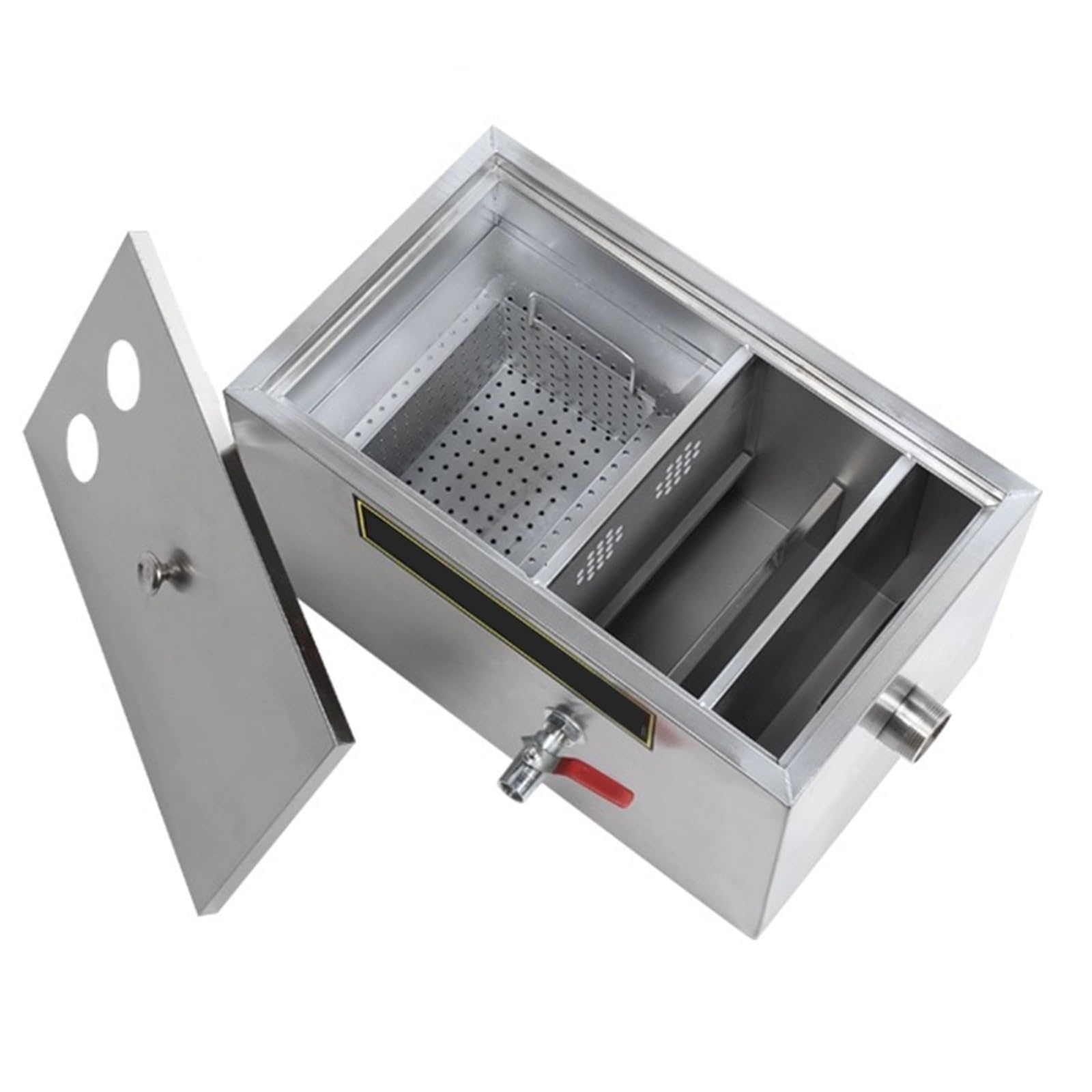Trampa De Grasa Pequeña Bajo Fregadero for Cocina | Interceptador de grasa doméstico, for food truck, comedor, aguas residuales cocina(50X29X29cm)