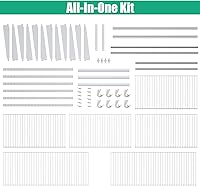 Vista 62 de Tangkula 4 to 6 FT Custom Closet Organizer System Kit, Wall-Mounted Storage Organizer with Wire Shelving and Hanging Rods, Adjustable Closet Grey