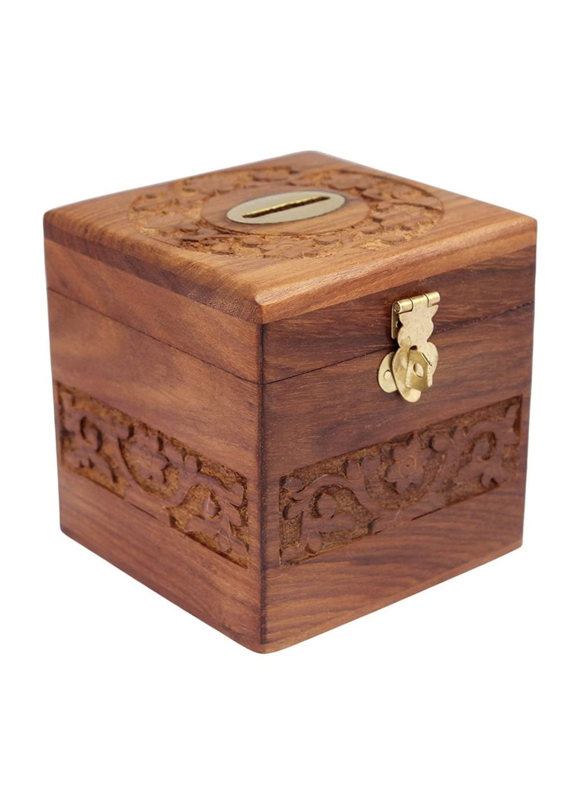 CraftsX2Z Wooden Piggy Bank Wooden Money Box Wooden Coin Box Wooden Money Bank Coin Storage Bank for Kids and Adults, Brown, 10.2 x 10.2 x 8.2 cm (B09C7SZMF4) Amazon Price History, Amazon Price Tracker