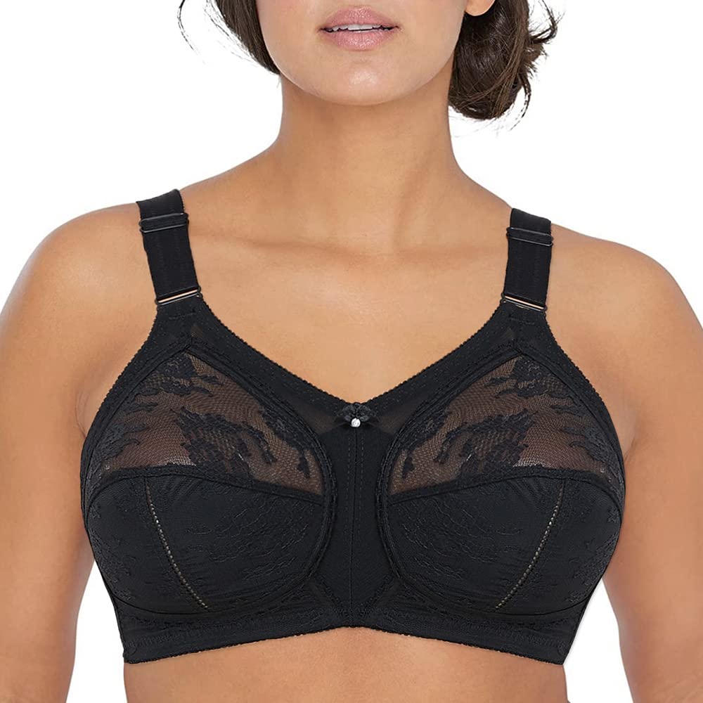 Women's Plus Size Full Coverage Wirefree Unlined Minimizer Lace Bra
