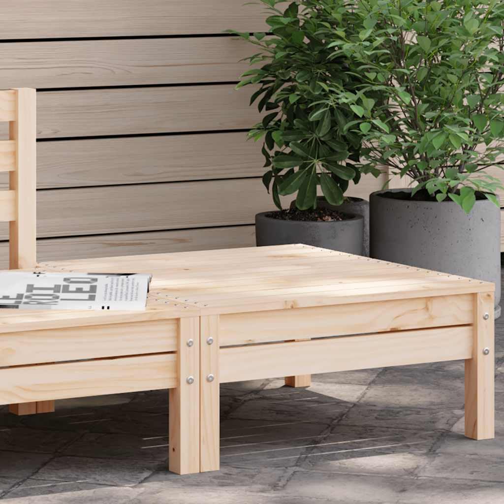 Natural Wood Solid Pine Garden Footstool Outdoor Modular Stool Rustic Style Durable Furniture for Patio Balcony Relaxation and Comfort