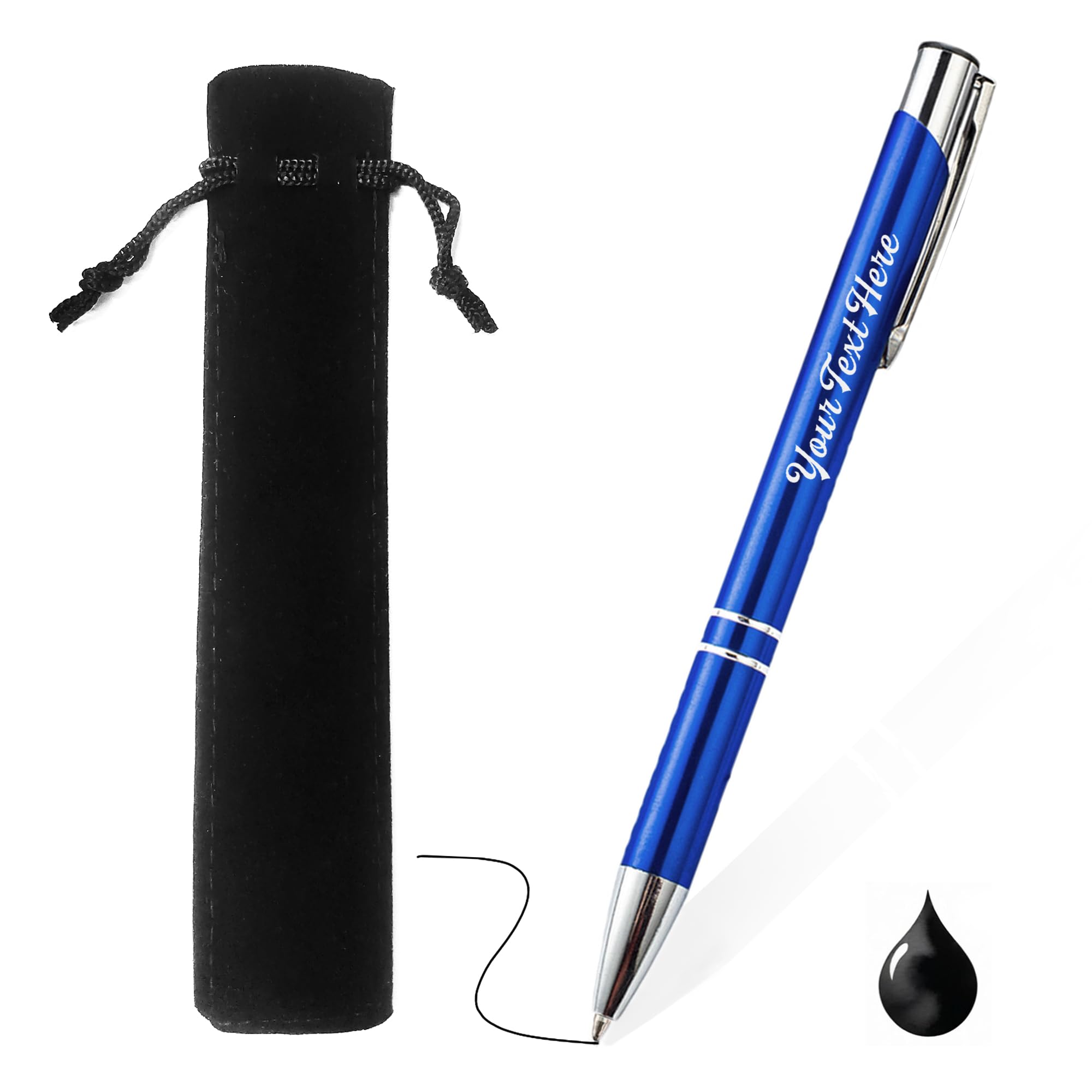 EDSG Personalized Pen Custom Pens Engraved Pen Personalized with name Custom Ballpoint Pen Gifts for Men Women Student Birthday Fathers Day Gradution Christmas Thank you Gifts (LightBlue)