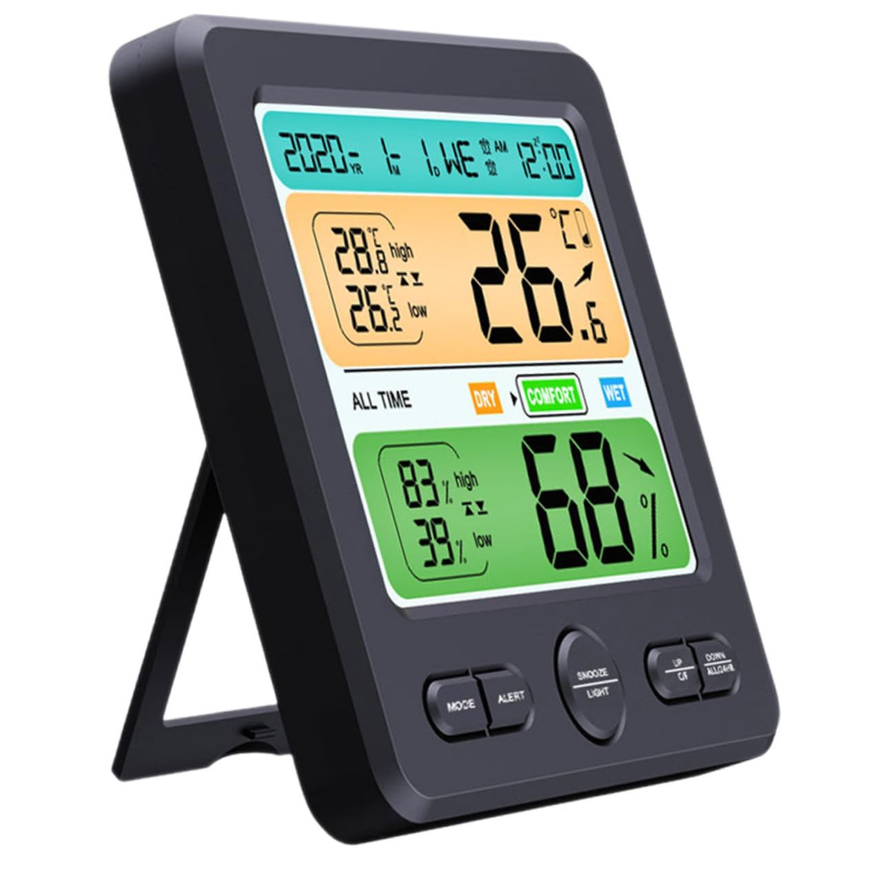 Termometro Igrometro Digitale da Parete con Schermo Grande Sensore Temperatura e Umidità per Casa Ufficio Cameretta e Cucina Monitor Digitale Affidabile e Compatto