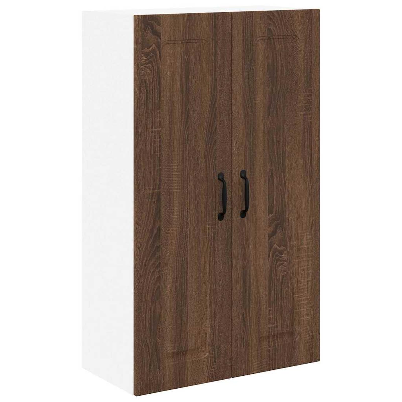 Homgoday Weiße Wandküche mit Regalbrettern & Metallgriffen - Stauraum für Küche & Gewürze Model884791