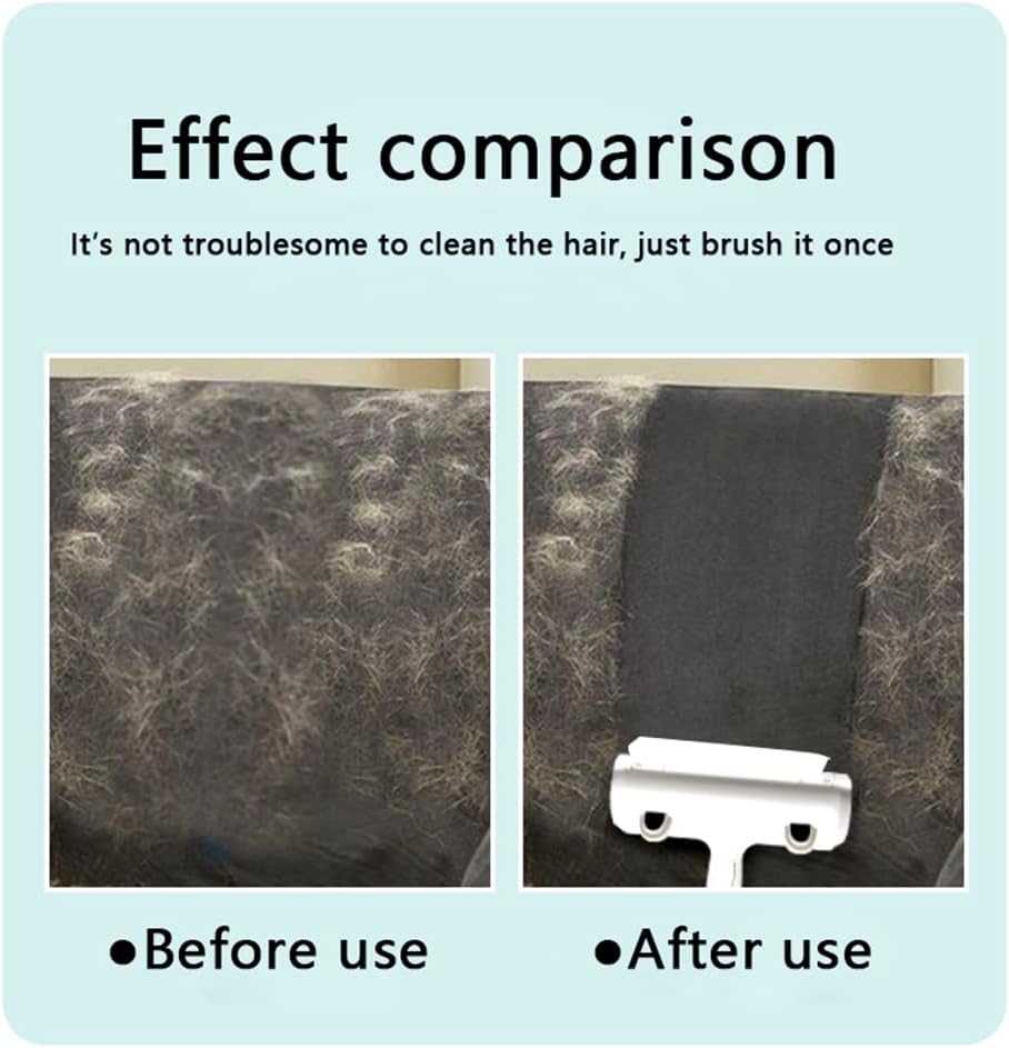 TYUUKACC Pet Hair Remover Roller for Furniture/Bed Reusable Cat & Dog Hair Remover with Self-Cleaning Base,Animal Fur Removal Tool,for Couch,Carpet,Clothing,Car Seat-Cat Ears Edition﻿﻿ (White)