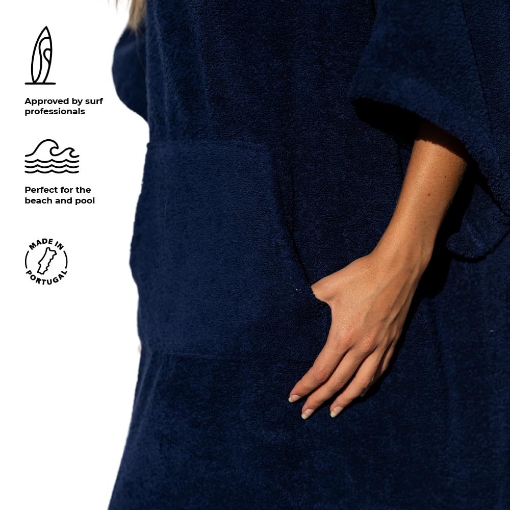Surf Poncho - Vielseitiger Handtuchrobe mit Ärmeln, Kapuze und Fronttasche - Premium Tencel, ideal für Surfen, Schwimmen, Camping und Outdoor-Sportarten - Unisex, Einheitsgröße