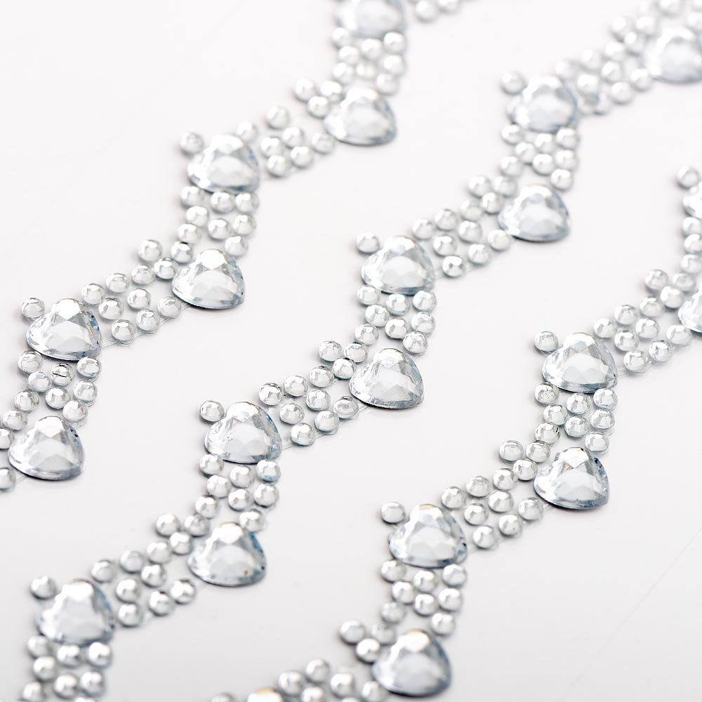 Italian Options 16Cm Charm Diamante Border Trim - Self Adhesive Diamante Rhinestone Gem Craft Sticker (3 Pieces)